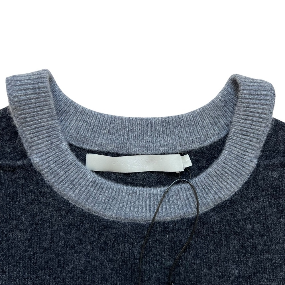 NWT One Grey Day Colorblock Cut Out 100% Cashmere Sweater in Gray Size S - Picture 6 of 11